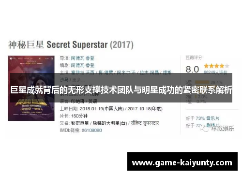 巨星成就背后的无形支撑技术团队与明星成功的紧密联系解析